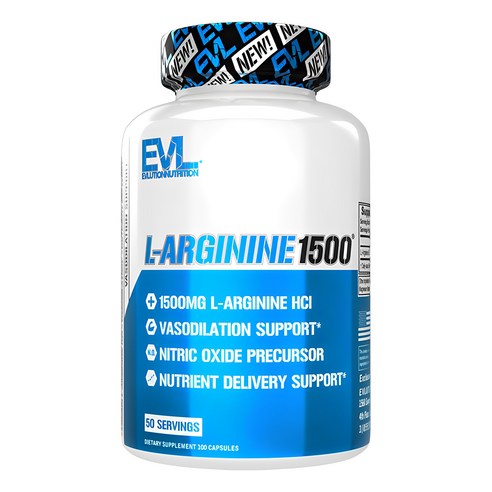 EVLUTIONNUTRITION L-아르기닌 1500mg 캡슐, 100정, 3개