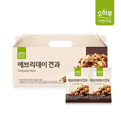 오하루 자연가득 에브리데이 견과 25봉, 500g, 2개