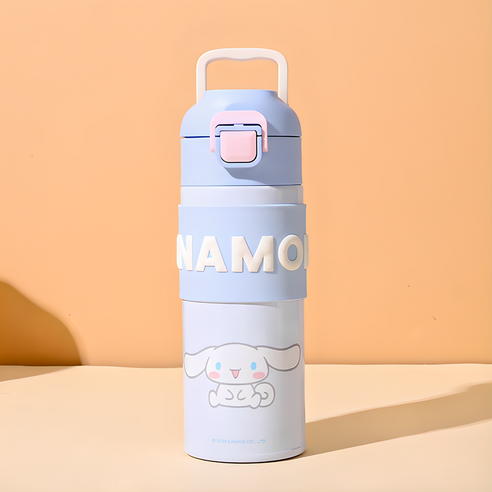 GOYES 텀블러 마이멜로디 시나모롤 보온병 콜드컵 물통, 400ml, 블루시나모롤