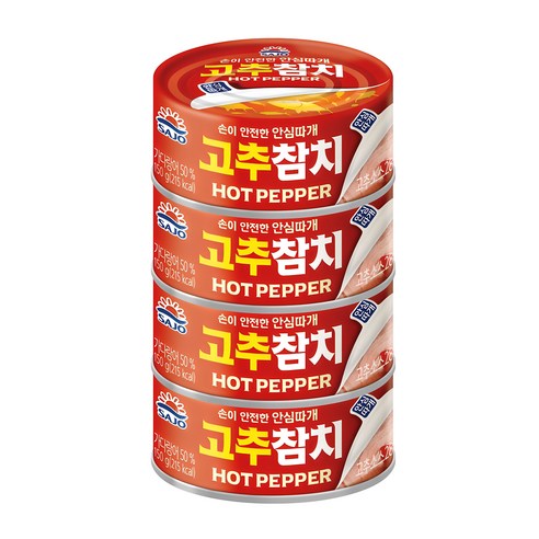 사조 고추참치 안심따개, 100g, 8개