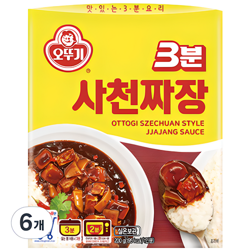 오뚜기 3분 사천짜장 200g, 6개입 간편요리