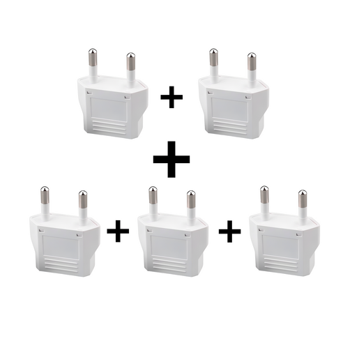 5개 유럽형 변환 돼지코 플러그 미국 중국 변환 어댑터 EU US plug, 4.8mm, 화이트