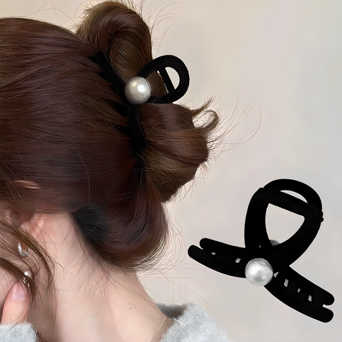 미다미 카를 2타입 진주 꼬임 집게핀 (롱/하프 2type)