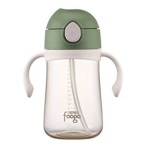 푸고 유아용 PPSU 빨대컵, 380ml, 1개, 그린