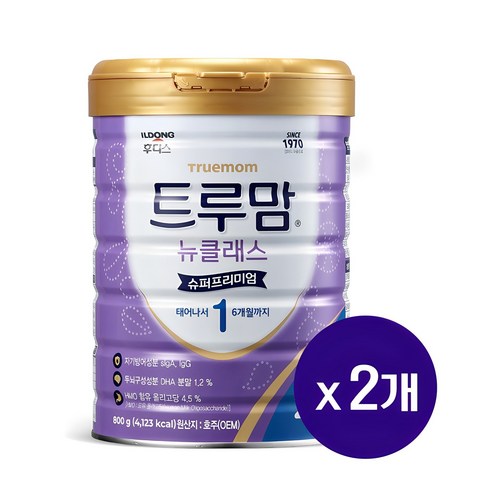 일동후디스 트루맘 뉴클래스 슈퍼프리미엄 분유 1단계, 800g, 2개