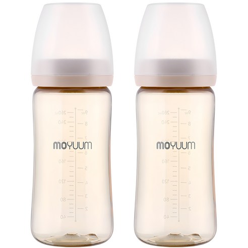 모윰 PPSU 노꼭지 올인원 젖병, 베이지, 270ml, 2개