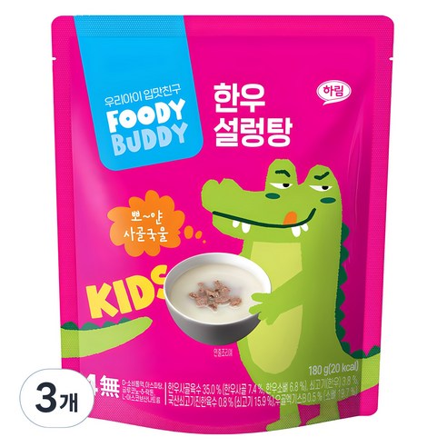 푸디버디 유아용 한우 설렁탕, 180g, 3개