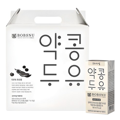 서울대밥스누 오리지널 약콩두유, 190ml, 16개