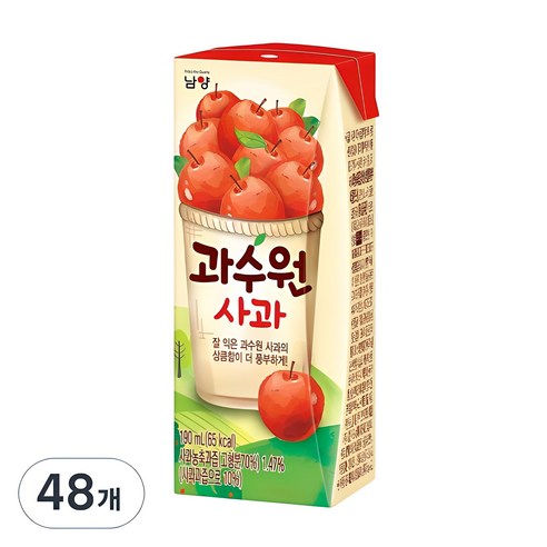 남양 과수원 사과주스, 190ml, 48개 
생수/음료