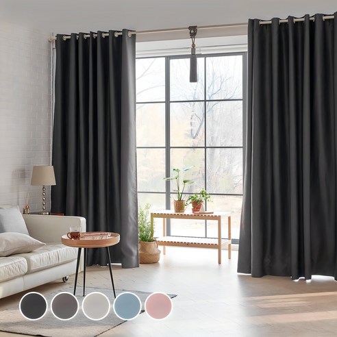깊고 아늑한 휴식을 선사하는 뷰하우스 메이즈 원톤 암막커튼 세트: 당신의 공간에 드리우는 완벽한 어둠 뷰하우스