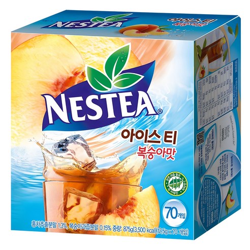 네스티 아이스티 복숭아맛 분말, 12.5g, 70개입, 1개 코스트코복숭아아이스티