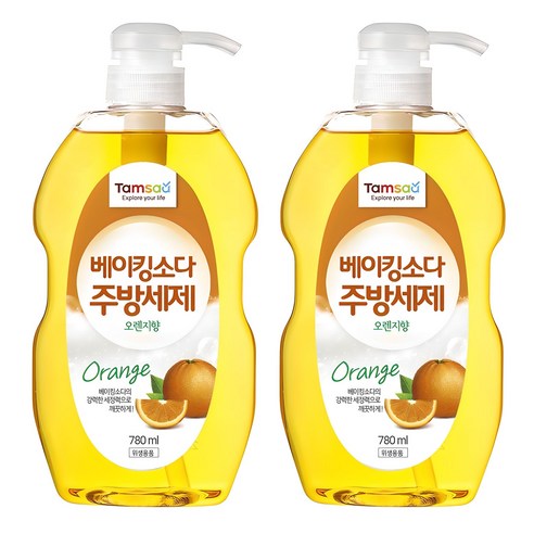 탐사 베이킹소다 주방세제 오렌지향, 780ml, 4개