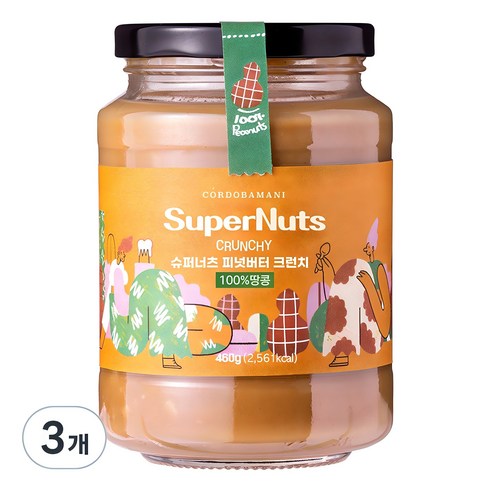 슈퍼너츠 피넛버터 크런치, 460g, 3개