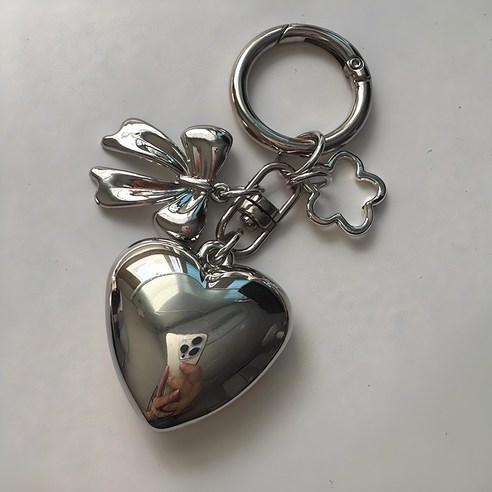 소리달 레디오 실버 하트 리본 발레코어룩 가방키링 리뷰 실버키링