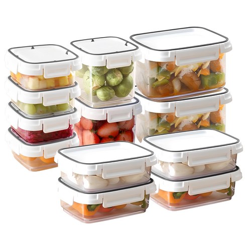 창신리빙 스카이락 밀폐 반찬용기 12종 세트, 1세트, 460ml(4P) + 980ml(2P) + 240ml(4P) + 650ml(2P)