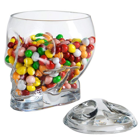 635452109638 AGT-10963 Candy Glassware Jar Large Lid Skull candy jar candy storage