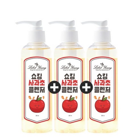 라벨영 쇼킹사과초 클렌저, 200ml, 3개