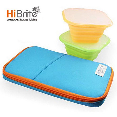 [HiBrite]모락 포켓보울2P+전용 도시락가방 1p, 오렌지+그린, 1세트