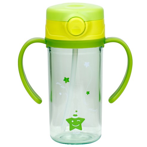 아가프라 스타 빨대컵 2단계 300ml, 그린, 1개