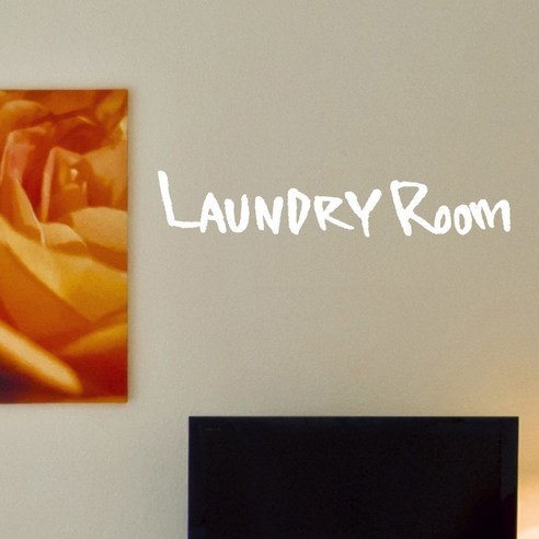 미니 캘리그라피 포인트스티커 Laundry-R, 흰색