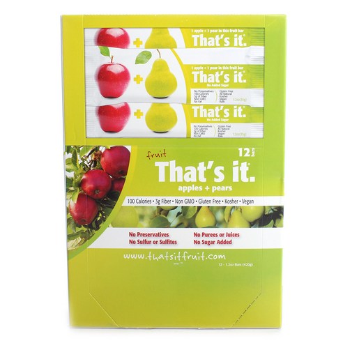 댓츠잇 프루트 바, 35g, 12개입, Apple & Pear