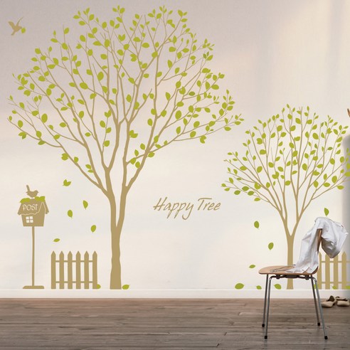 [뭉키데코] Happy Tree, 라이트브라운+올리브+라이트올리브