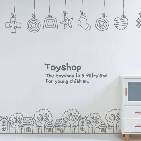 뭉키데코 Toyshop3 포인트스티커, 다크그레이