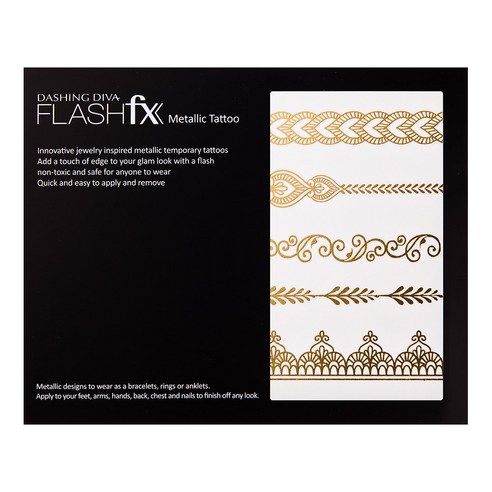데싱디바 플래시FX 타투, #003 Metallic Garden (Gold), 1개
