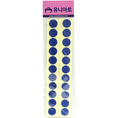유니아트 원형찍찍이 20mm 파랑, 10개입
