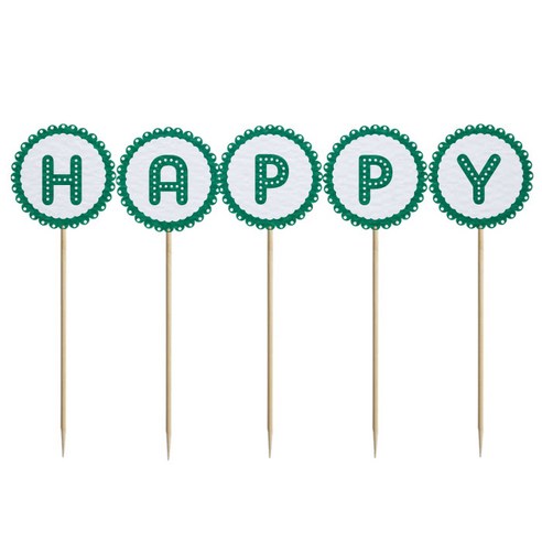 와니데코 미니파티픽 HAPPY, 화이트+그린, 1개