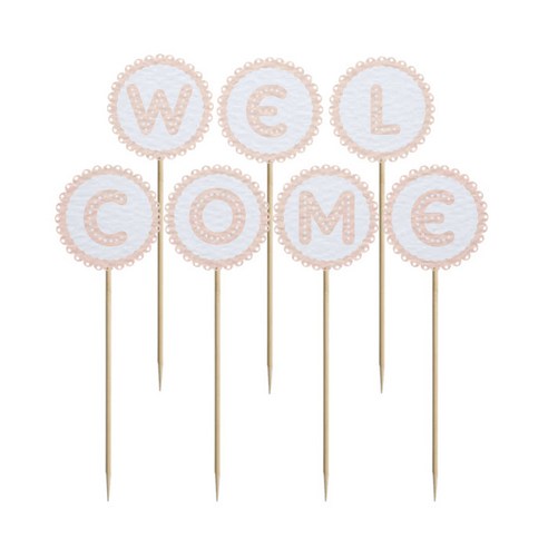 와니데코 미니파티픽 WELCOME, 화이트+연핑크