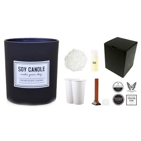 캔들KIT 198g 블랙 자연향, SEA SALT CITRON