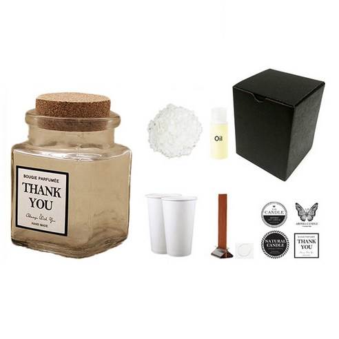 캔들KIT 콜크사각투명 100ml 향수향, BLACK BERRY BAY