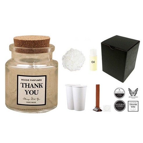 캔들KIT 콜크원형투명 100ml 향수향, SWEAT PEA