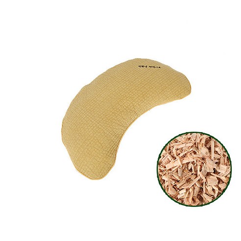 [친환경편백아트] 편백베개 클래식 파쇄칩 반달 중, 황토