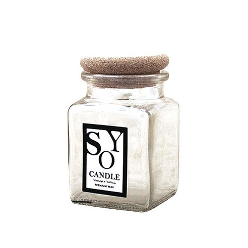 캔들KIT콜크사각 170ml, 자연향COTTON BLOSSOM