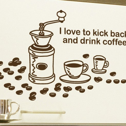 카페스티커_Coffee&Dripper1:3, 다크브라운, 2개입