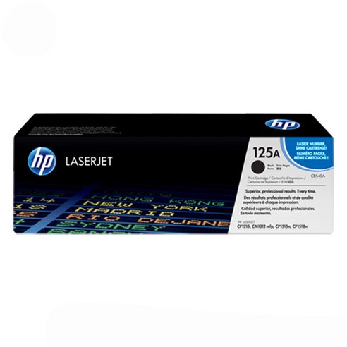 HP No.125A 정품토너 CB540A, 블랙, 1개