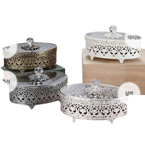 인투데코 타원보석함 대, 아이보리, 1개