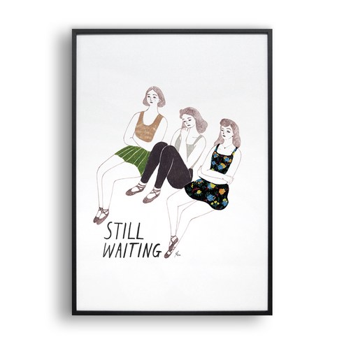 [올뉴프레임]- Waiting (colored pencil), (캔버스)