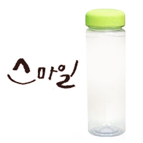 1AM 캘리그라피 보틀 연두뚜껑, 스마일 (갈색), 500ml