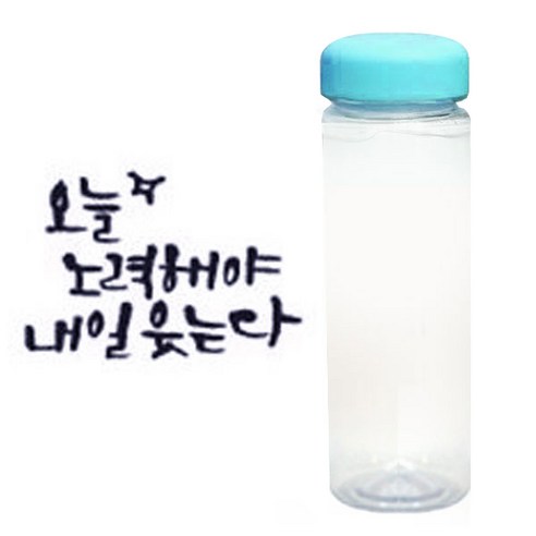 1AM 캘리그라피 보틀 하늘뚜껑, 오늘노력 (군청색), 500ml