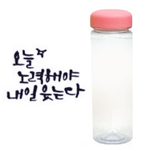1AM 캘리그라피 분홍뚜껑 보틀, 오늘노력 (군청색), 500ml
