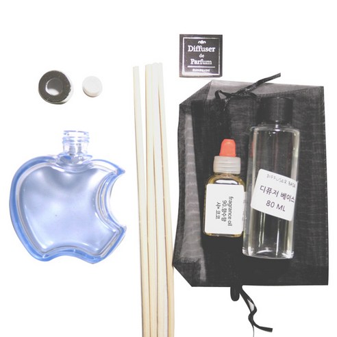 디퓨저KIT-애플6mm우드 블루-향수향, 110ml, COCO