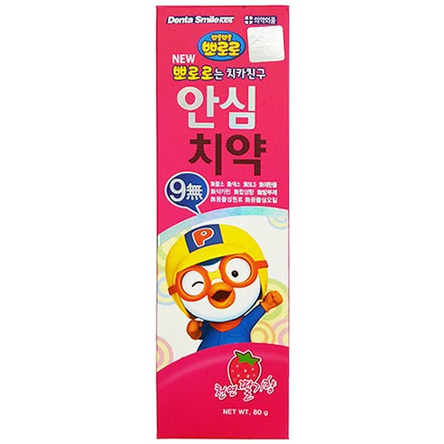 뽀로로 어린이 안심 치약 80g, 5개 SET 몽디에스치약