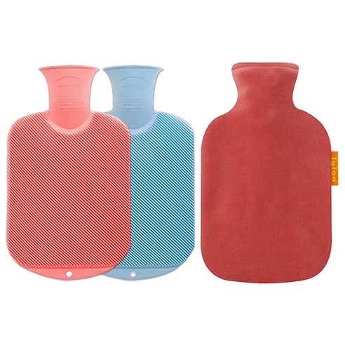 파쉬 단면빗살무늬 물주머니 0.8L + 폴리커버, 핑크, 800ml
