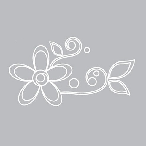 메이크스그래픽스티커, 라인플라워A(White)
