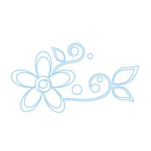 메이크스그래픽스티커, 라인플라워A(Sky Blue)