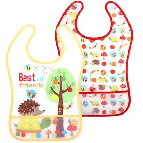 라이언베어 M형 이유식 턱받이 2종 세트, 비행기, 1세트