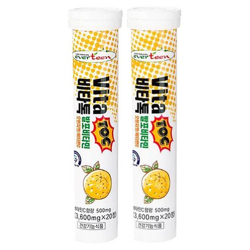에버틴 비타톡 발포비타민 오렌지맛, 72g, 2개